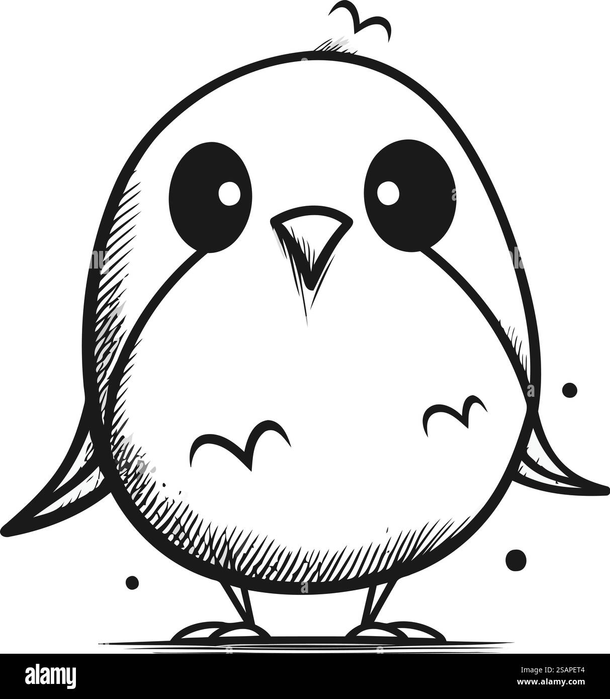 Carino pinguino cartoon su sfondo bianco. Illustrazione vettoriale. Illustrazione Vettoriale