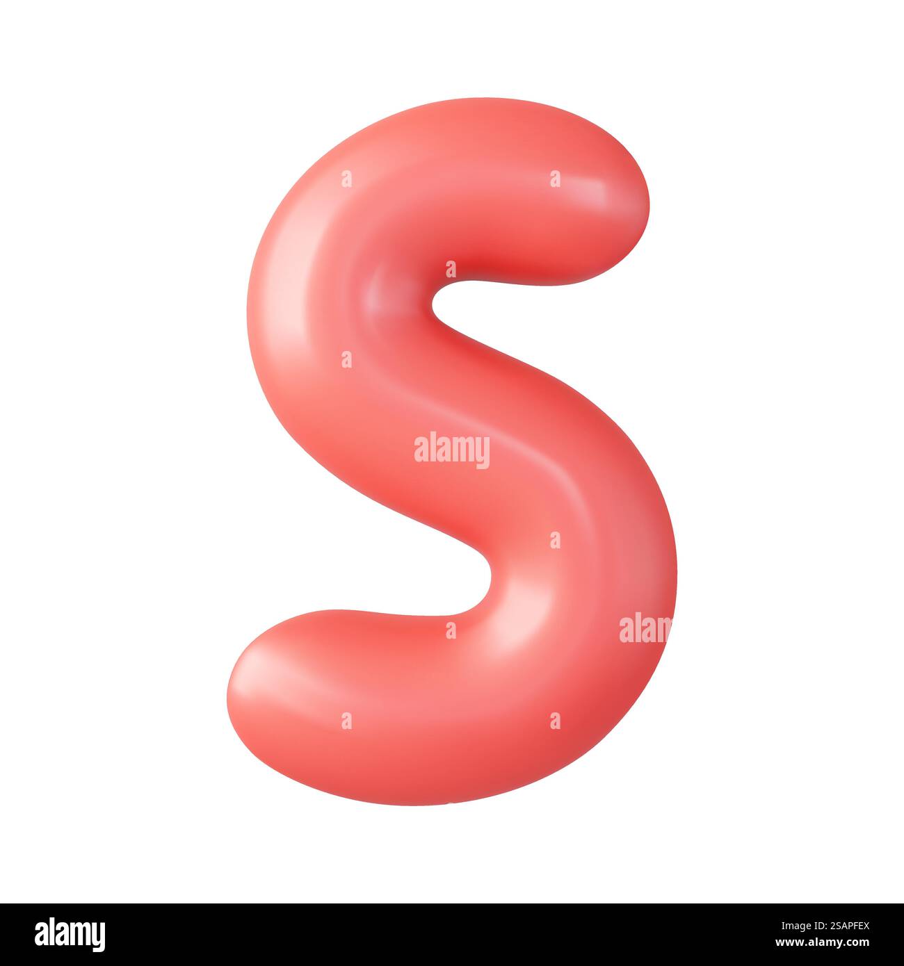 Design 3d lettera S maiuscola, realistico 3d in stile fumetto. Isolato su sfondo bianco. rendering 3d. Illustrazione vettoriale. Lettera S maiuscola 3d. Illustrazione Vettoriale