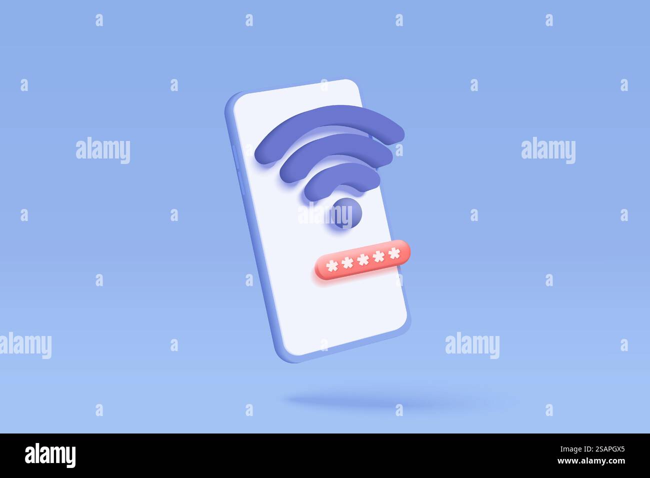 connessione wireless 3d e condivisione della rete su internet. Punto di accesso hotspot per copertura digitale e online. Area di trasmissione con WiFi. illustrazione del vettore di rendering dell'icona del segnale wireless 3d. Illustrazione Vettoriale