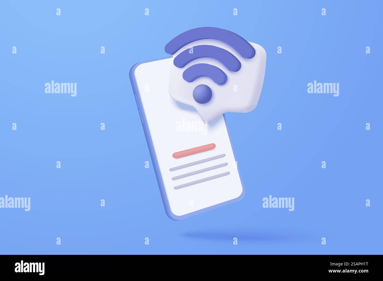 connessione wireless 3d e condivisione della rete su internet. Punto di accesso hotspot per copertura digitale e online. Area di trasmissione con WiFi. illustrazione del vettore di rendering dell'icona del segnale wireless 3d. Illustrazione Vettoriale