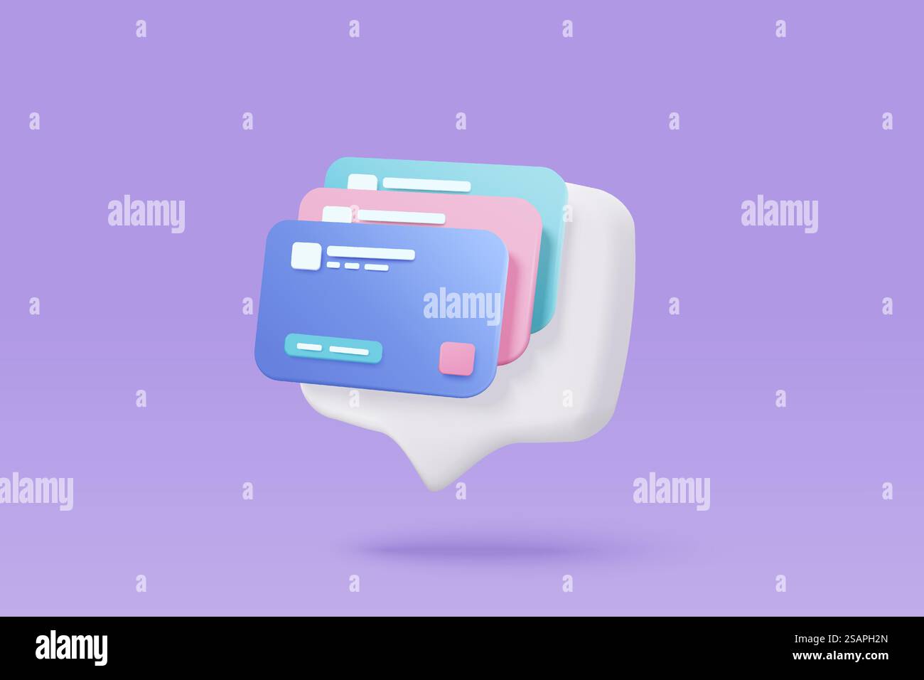 Carta di credito 3D denaro sicurezza finanziaria per lo shopping online, pagamento online carta di credito con concetto di protezione dei pagamenti. illustratore di rendering dell'icona del vettore di business finance 3d per lo shopping nell'e-commerce Illustrazione Vettoriale