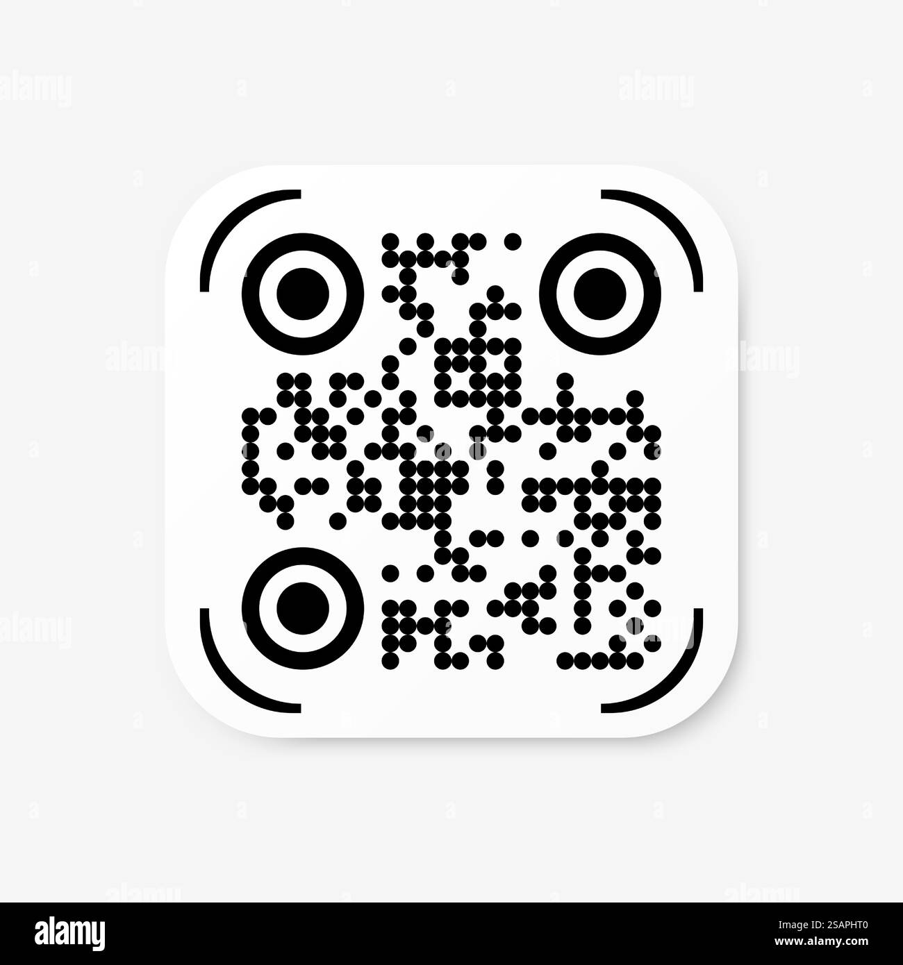 Esempio di codice QR vettoriale per la scansione dello smartphone isolato su sfondo bianco. Illustrazione Vettoriale
