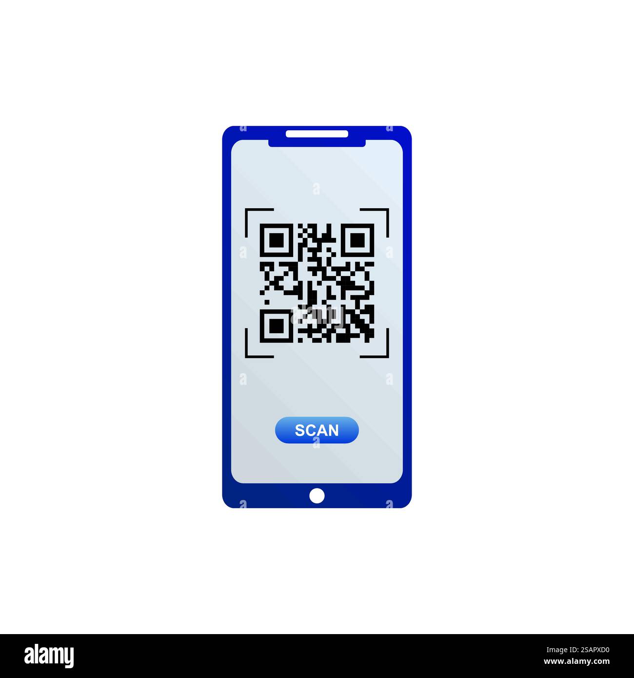 Icona codice QR sullo schermo dello smartphone. Illustrazione vettoriale. Illustrazione Vettoriale