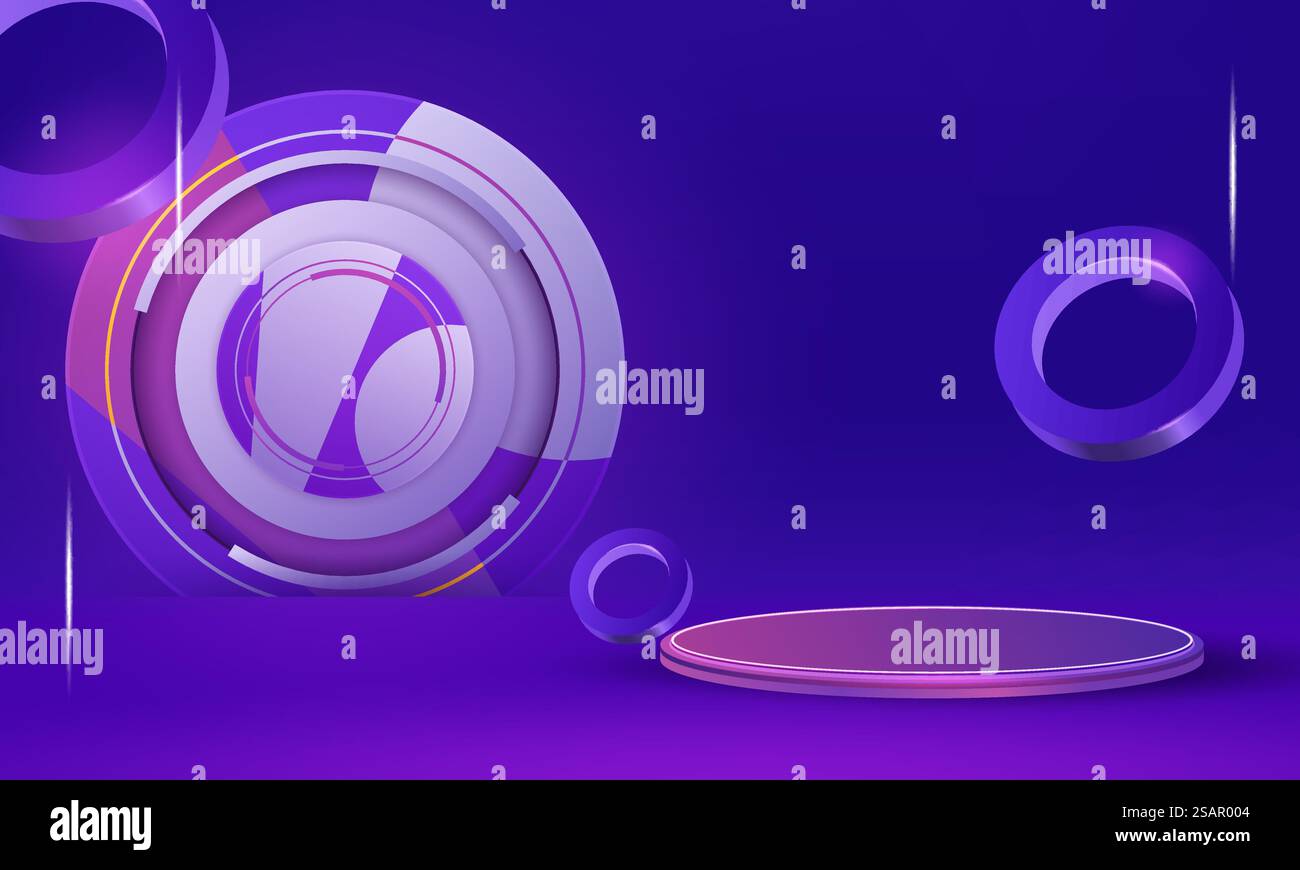 i prodotti di sfondo 3d visualizzano scene di podio con piattaforma geometrica. sfondo rendering 3d vettoriale di sfondo con podio. stand per mostrare i prodotti cosmetici. Vetrina del palco sul retro blu del display a piedistallo Illustrazione Vettoriale