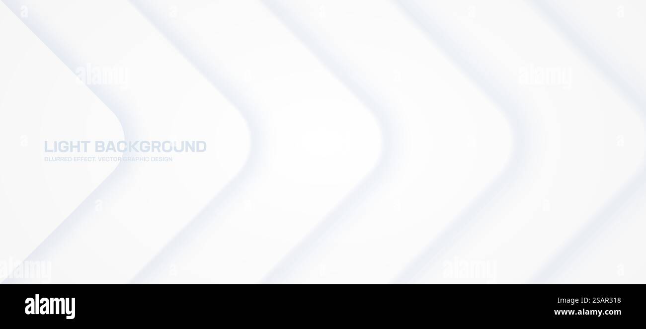 Sfondo panoramico minimalista Art Light Abstract Vector perfetto per progetti aziendali e tecnologici. Astrazione con linee e curve sfocate, sfumature di bianco e chiaro creano un'atmosfera Hi-Tech. Sfondo panoramico minimalista Art Light Abstract Vector con effetto sfocato Illustrazione Vettoriale