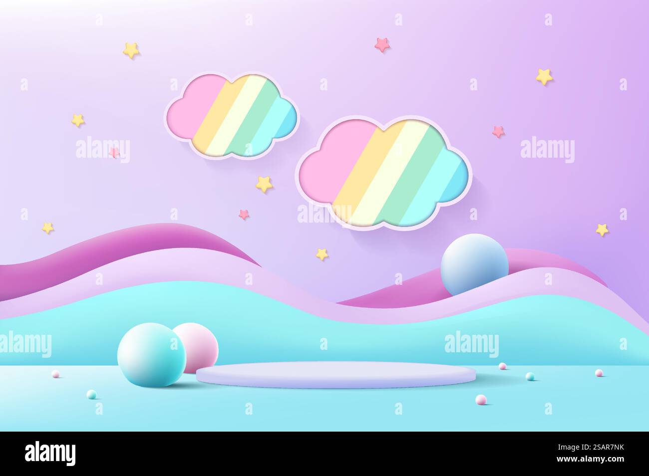 Sfondo podio 3D, piedistallo cilindro realistico, composizione astratta in un design minimalista. Presentazione del prodotto Mockup delle piattaforme. Vetrina sul palcoscenico. Illustrazione Vettoriale