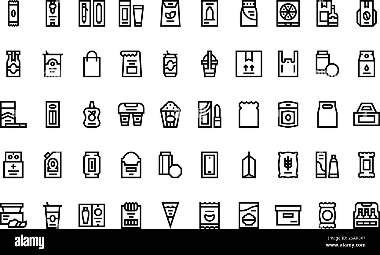 Raccolta di icone vettoriali di alta qualità con traccia modificabile. Ideale per progetti professionali e creativi. Illustrazione Vettoriale