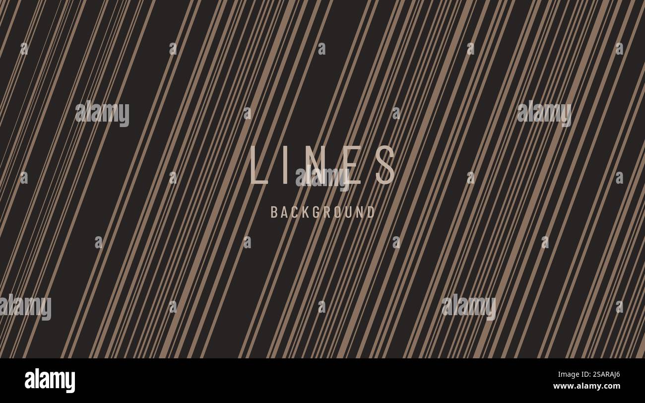 Linee chiare dorate diagonali astratte su sfondo grigio scuro. Design futuristico e tecnologico. Design elegante e lussuoso. Design per modello di copertina, poster, banner Web, annunci a mezzo Stampa. EPS10 vettoriale Illustrazione Vettoriale