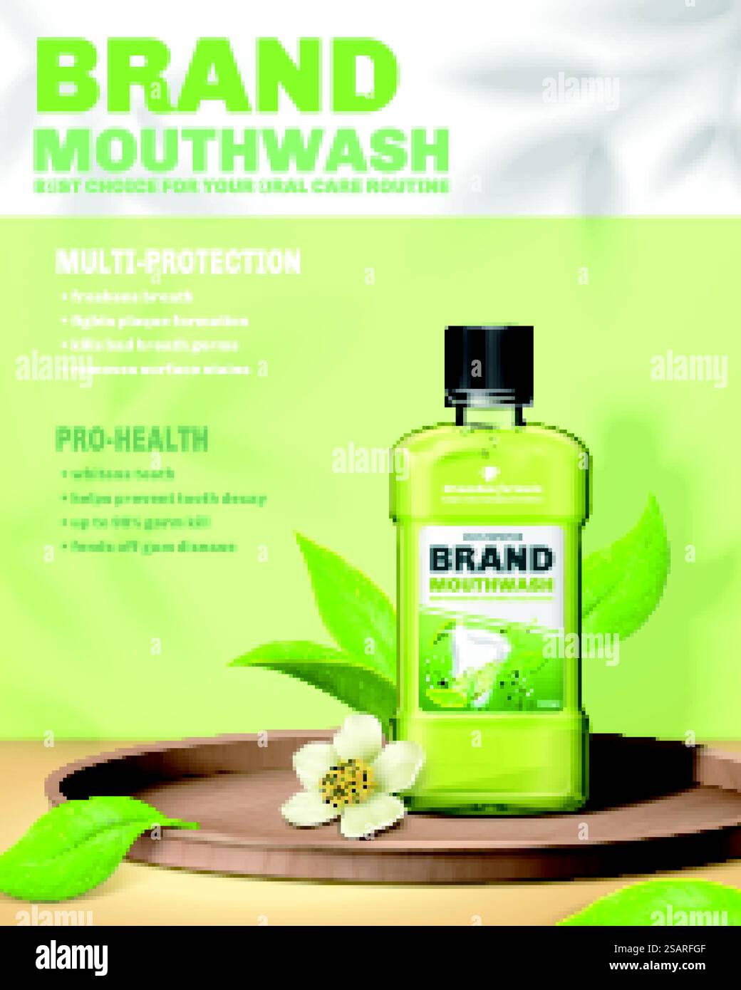 Modello pubblicitario per collutorio Illustrazione Vettoriale