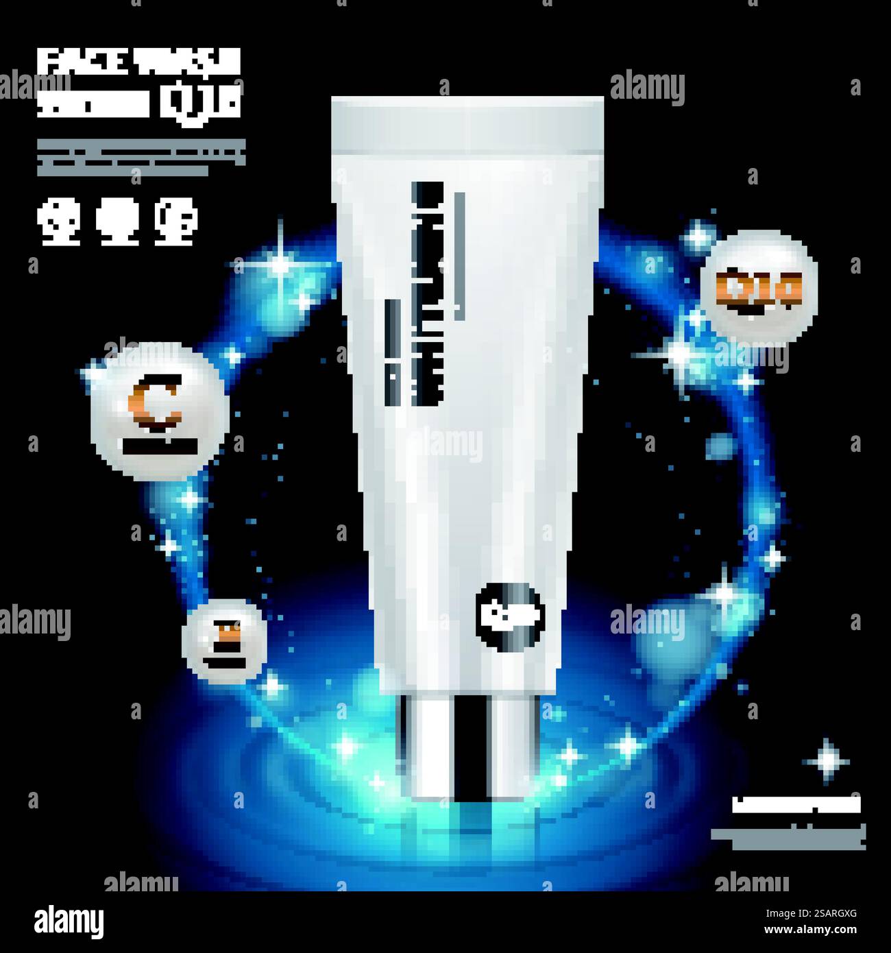 Modello annuncio di lavaggio del viso Illustrazione Vettoriale