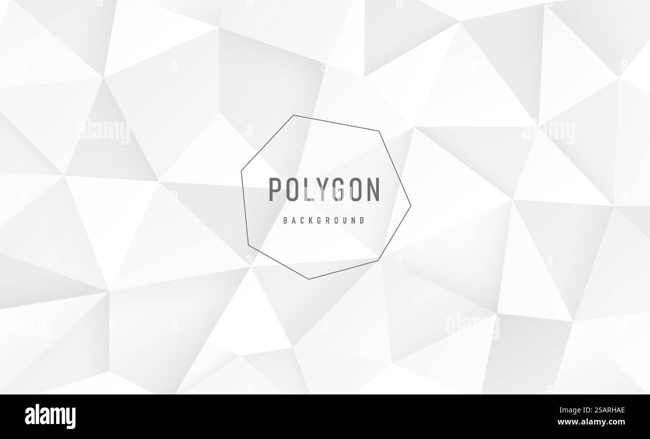 Design moderno in bianco sfumato e grigio poligonale 3D di lusso. Motivo geometrico a colori triangularsilver. È possibile utilizzare per copertina, poster, banner Web, volantini, landing page, annuncio a mezzo stampa. EPS10 vettoriale Illustrazione Vettoriale