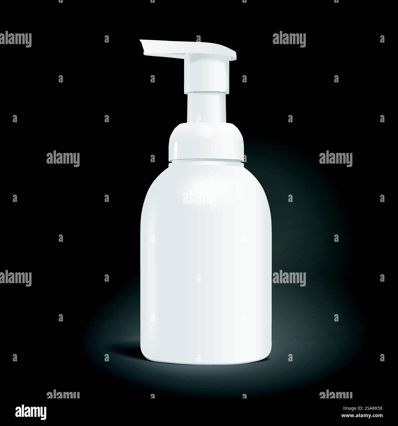 flacone cosmetico vuoto isolato su sfondo nero. Illustrazione 3D... flacone cosmetico vuoto Illustrazione Vettoriale