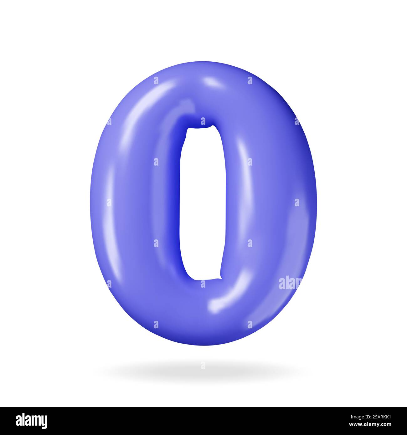 Numero zero 3D in stile bollatura isolato. Rendi realistico il segno del numero 0. Simbolo numero nullo. Illustrazione vettore cartoni animati. Numero zero 3D in stile bollatura isolato Illustrazione Vettoriale