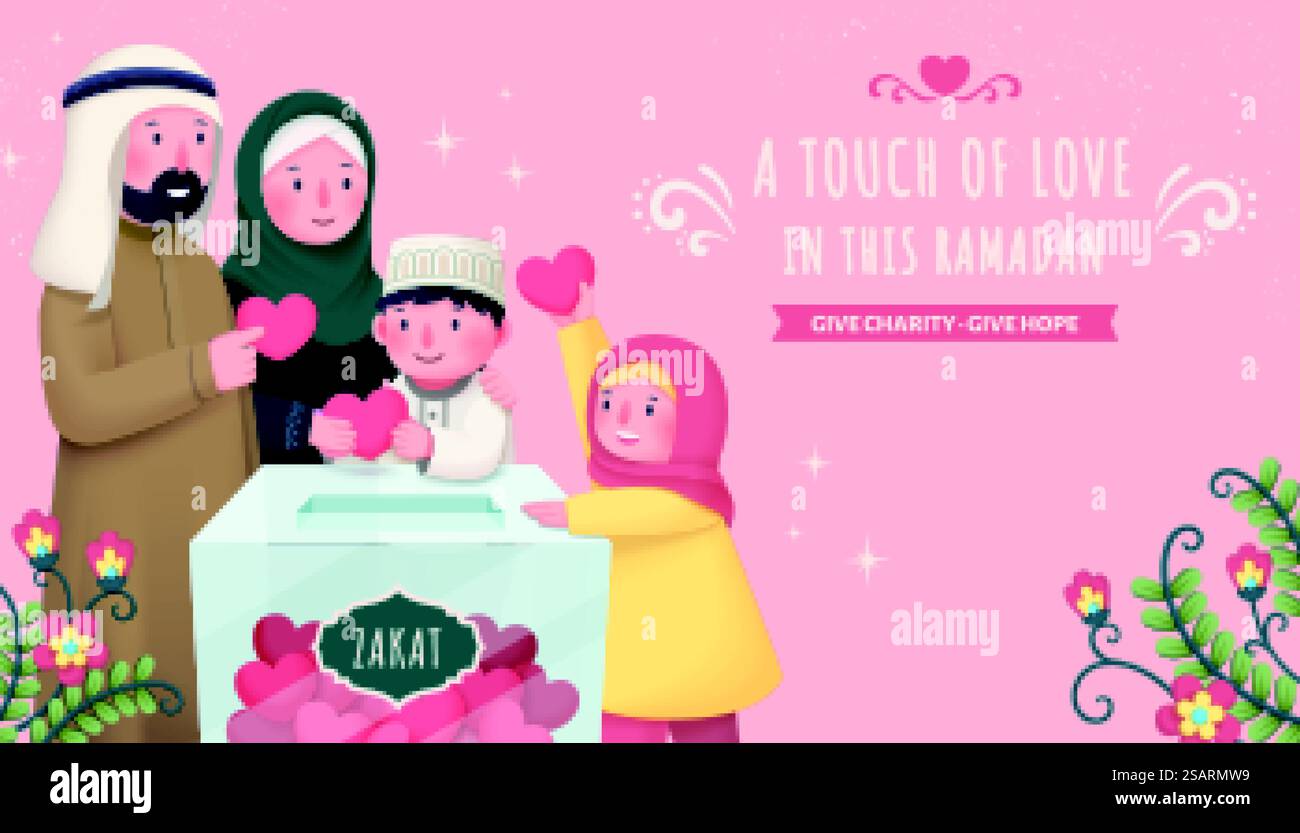 Banner di progettazione concettuale zakat Illustrazione Vettoriale