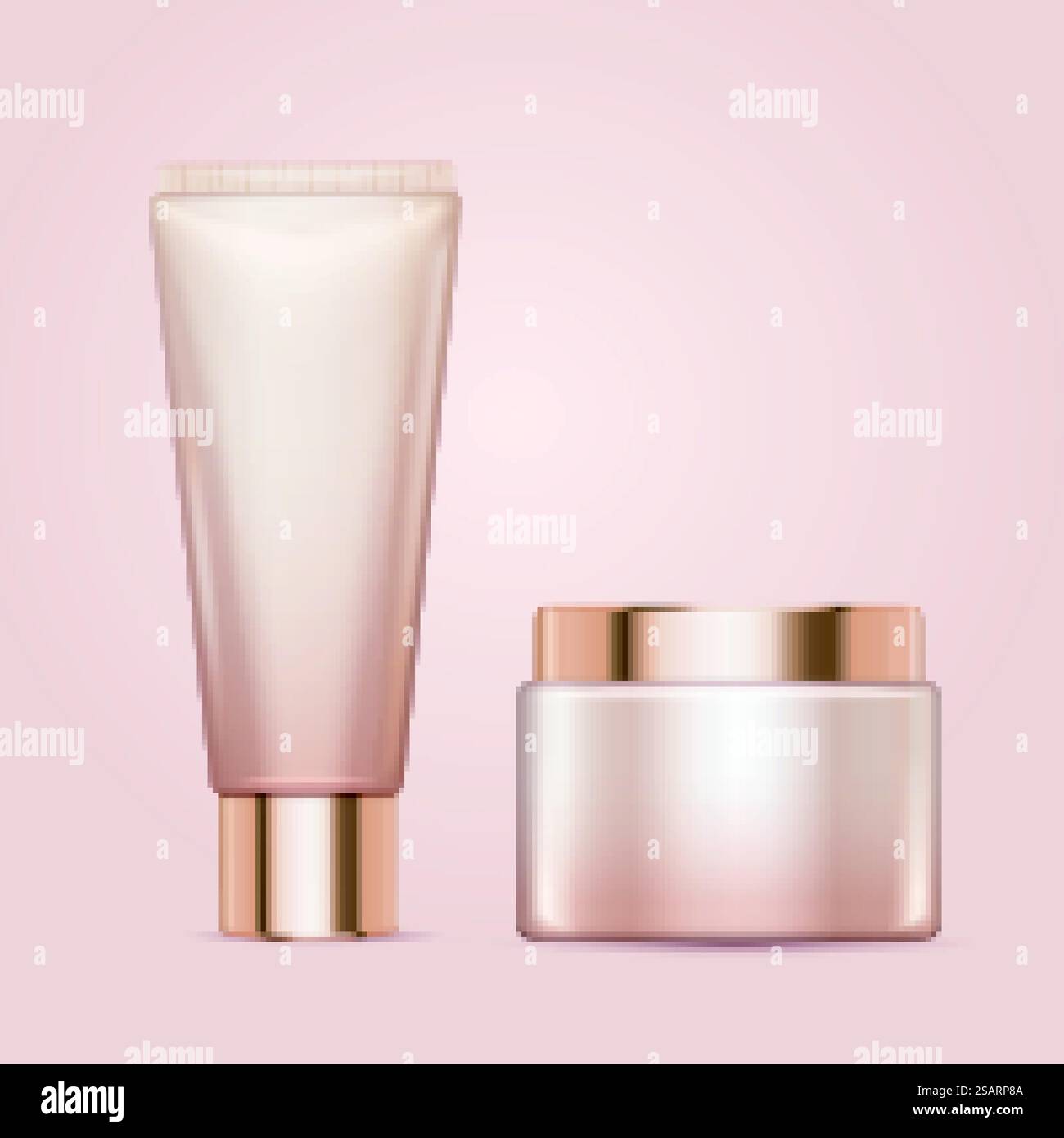 Set contenitore cosmetico vuoto Illustrazione Vettoriale