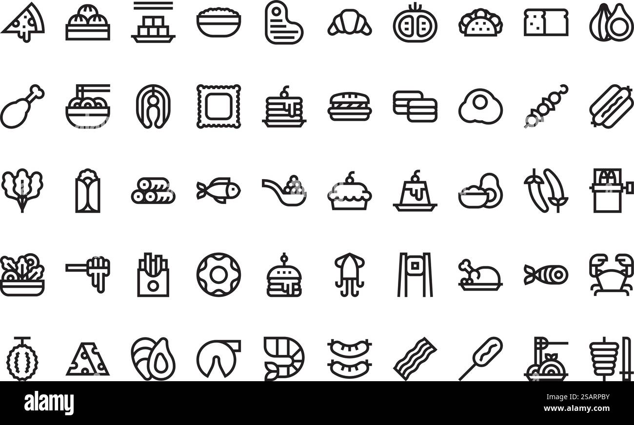 Raccolta di icone vettoriali di alta qualità con traccia modificabile. Ideale per progetti professionali e creativi. Illustrazione Vettoriale