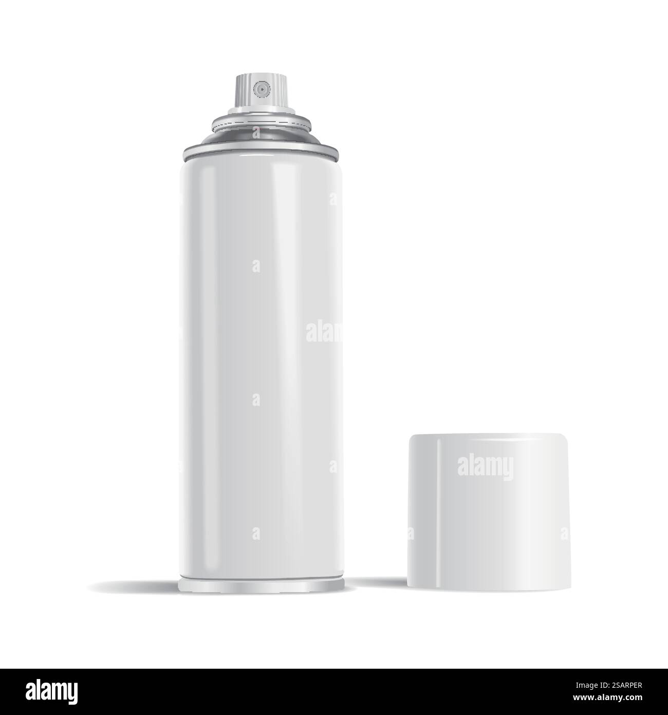 bomboletta aerosol vuota isolata su sfondo bianco. bomboletta aerosol vuota Illustrazione Vettoriale