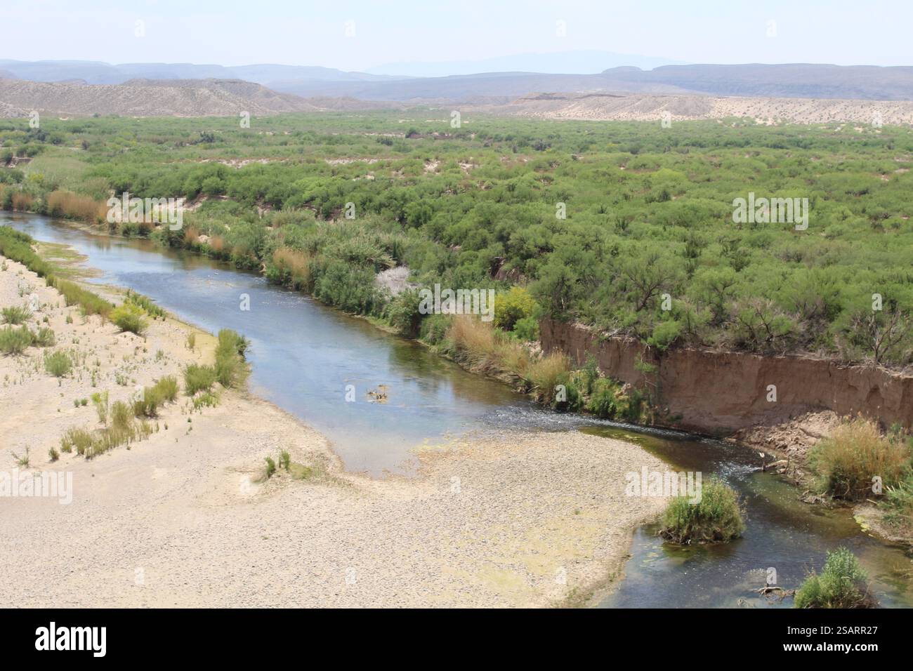 Rio grande presso il Big Bend National Park in Texas con il Messico Foto Stock