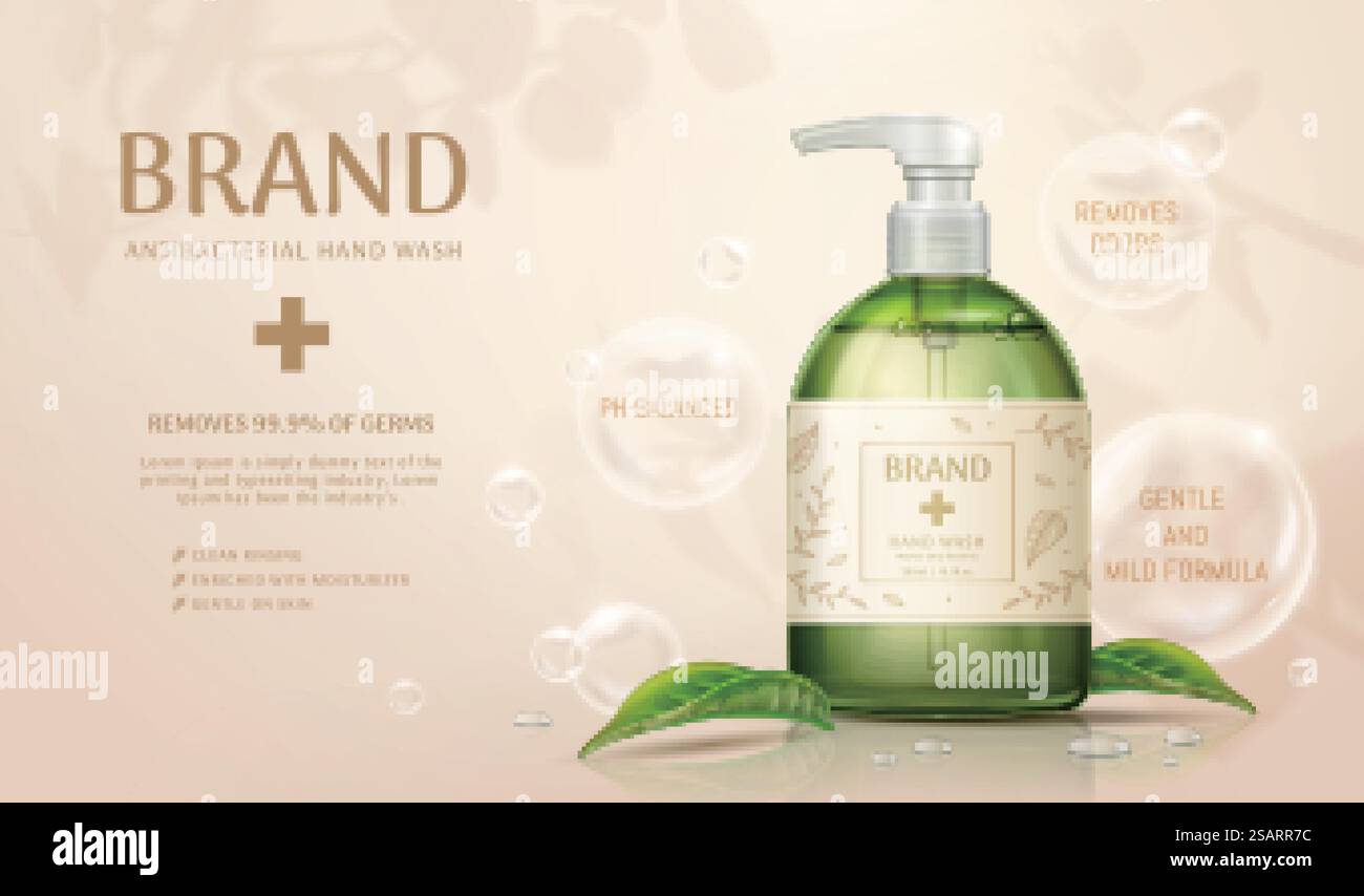 Modello di annuncio per lavaggio a mano Illustrazione Vettoriale