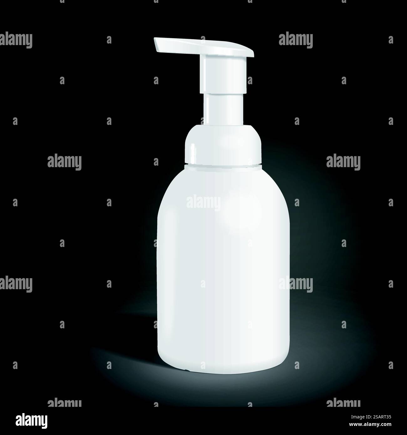 flacone cosmetico vuoto isolato su sfondo nero. Illustrazione 3D... flacone cosmetico vuoto Illustrazione Vettoriale