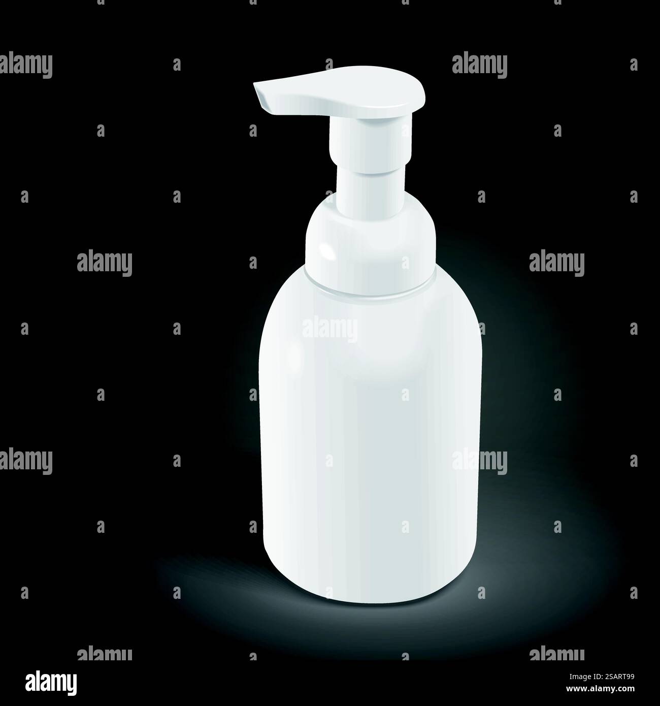 flacone cosmetico vuoto isolato su sfondo nero. Illustrazione 3D... flacone cosmetico vuoto Illustrazione Vettoriale