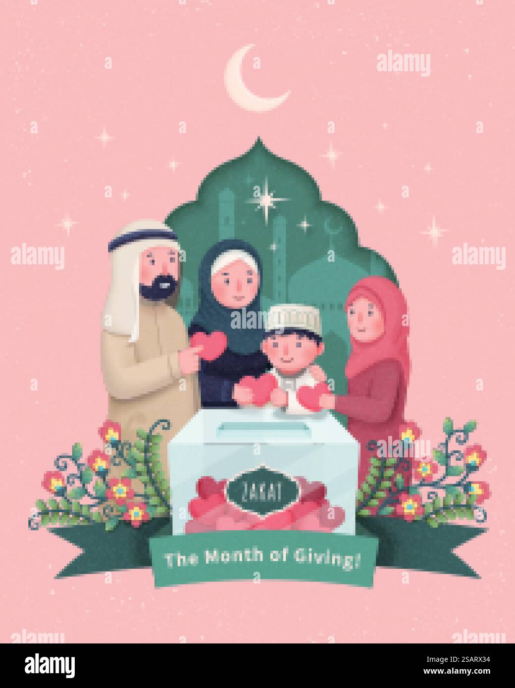 Poster sulla progettazione concettuale zakat Illustrazione Vettoriale