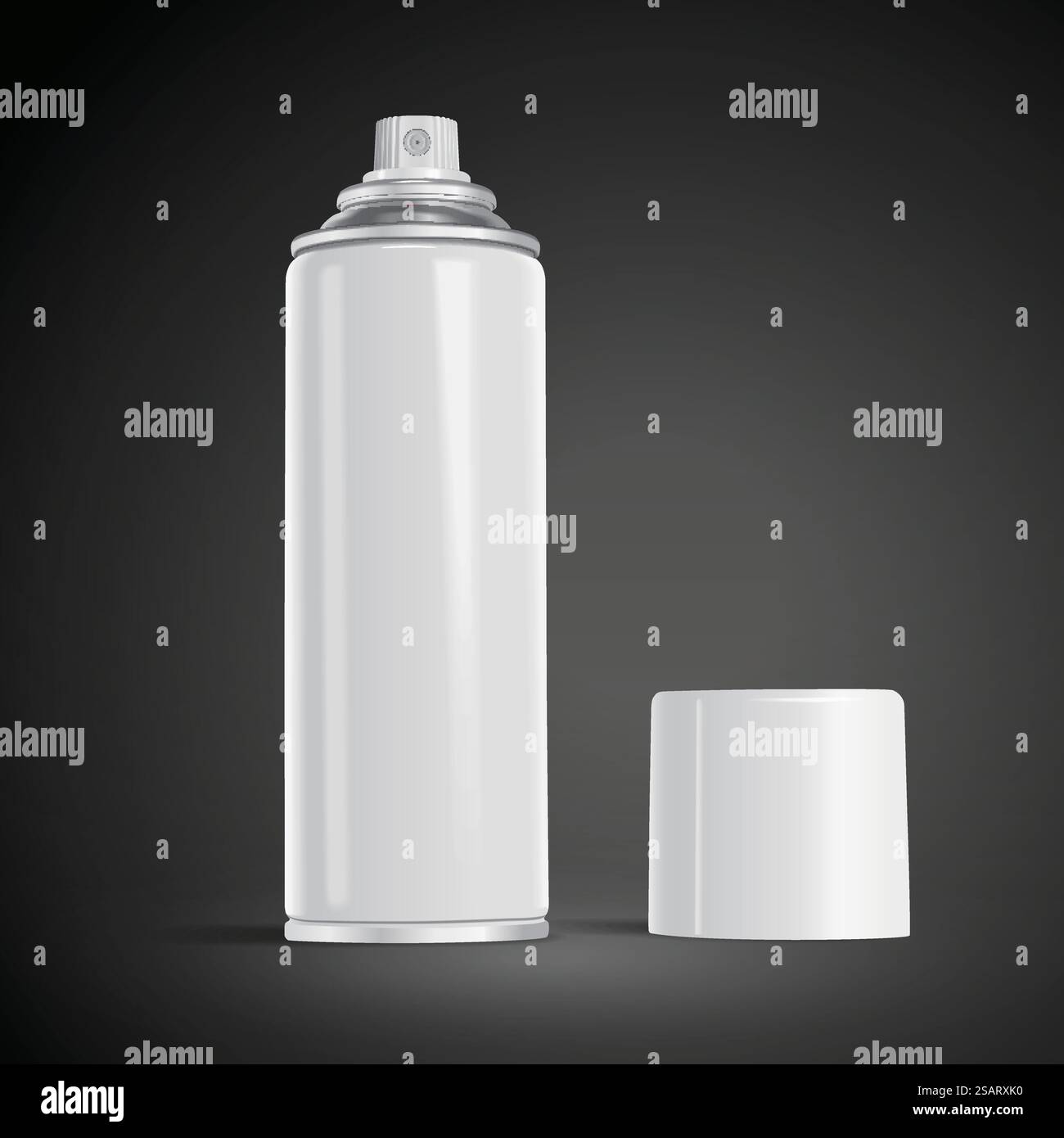 bomboletta aerosol vuota isolata su sfondo nero. Illustrazione 3D... bomboletta aerosol vuota Illustrazione Vettoriale