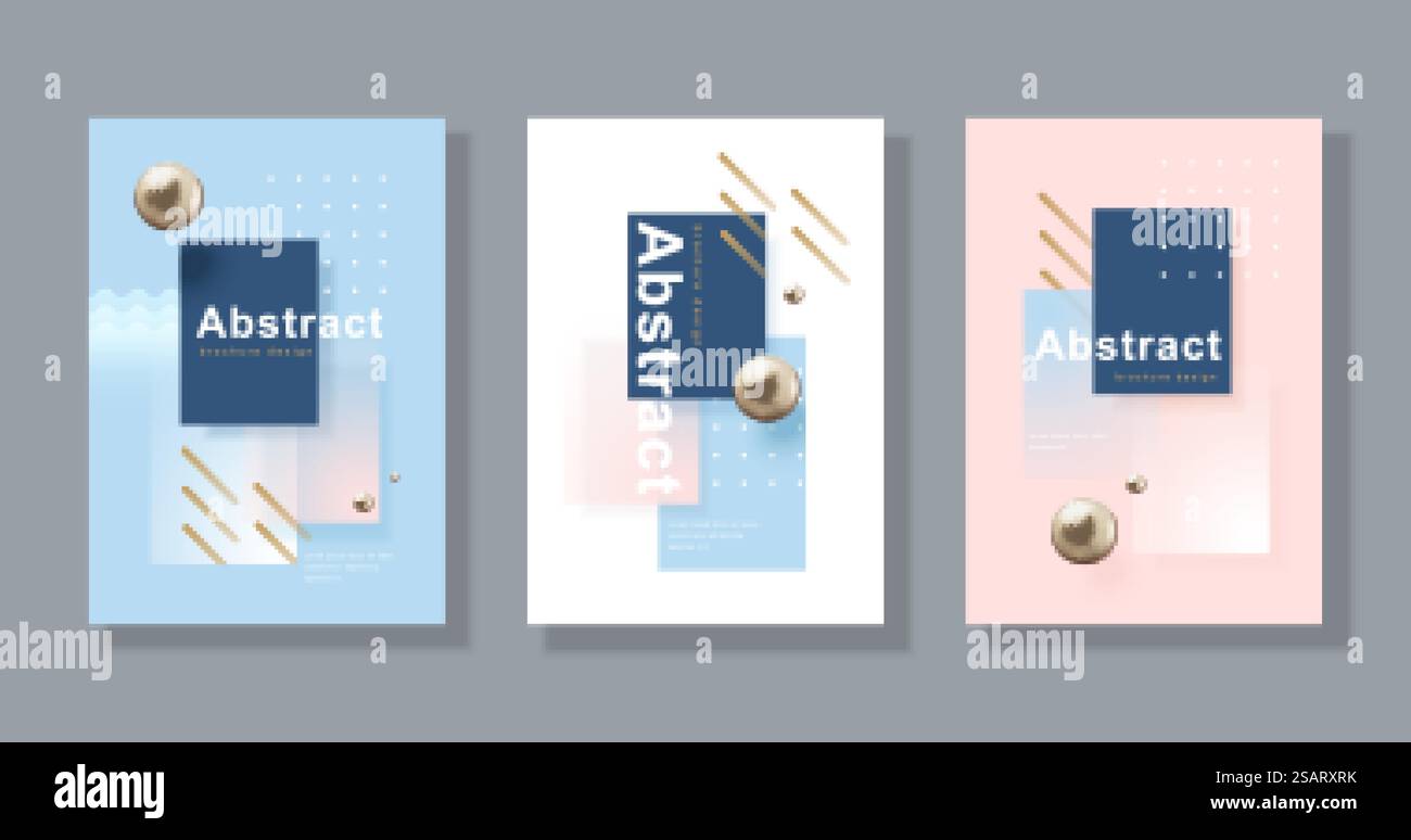 Set di modello di copertina astratta Illustrazione Vettoriale