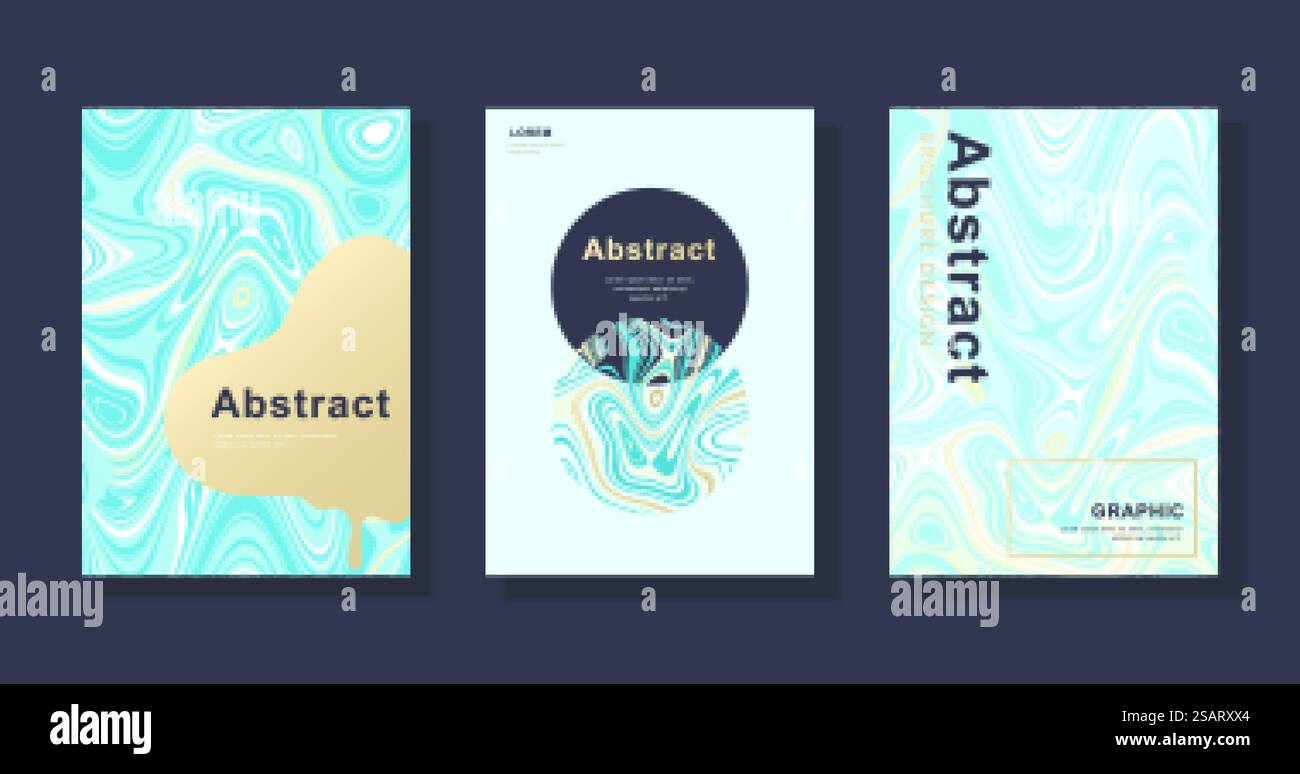 Set di modello di copertina astratta Illustrazione Vettoriale