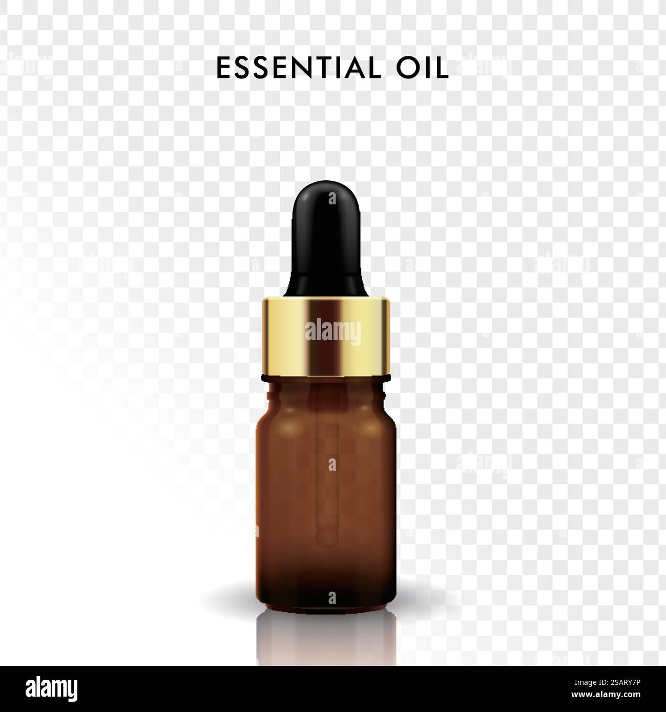 Flacone in vetro per olio essenziale Illustrazione Vettoriale