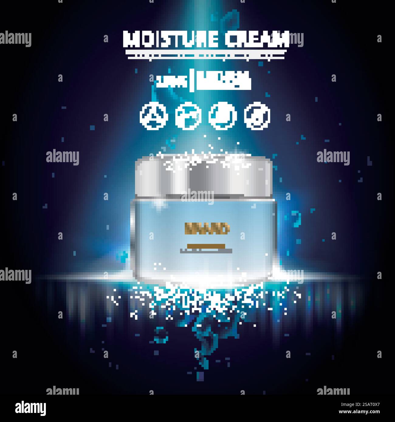 Modello ad crema idratante Illustrazione Vettoriale