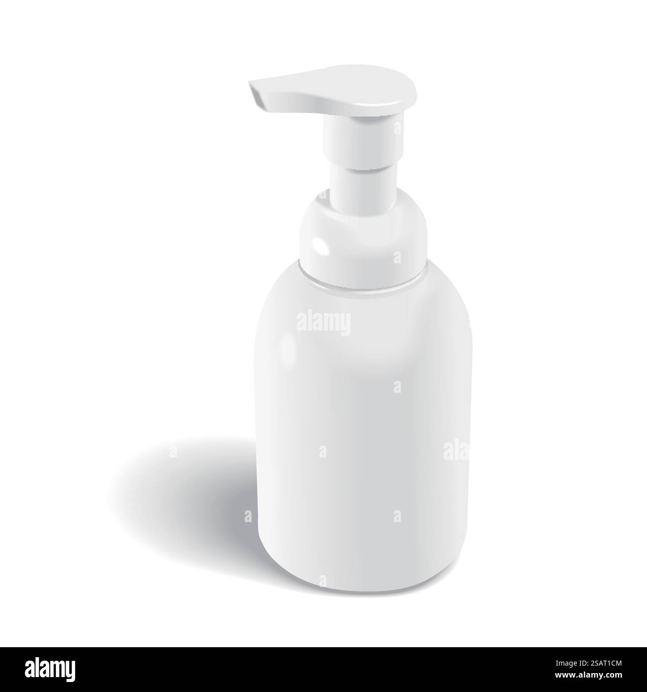 flacone cosmetico vuoto isolato su sfondo bianco. flacone cosmetico vuoto Illustrazione Vettoriale