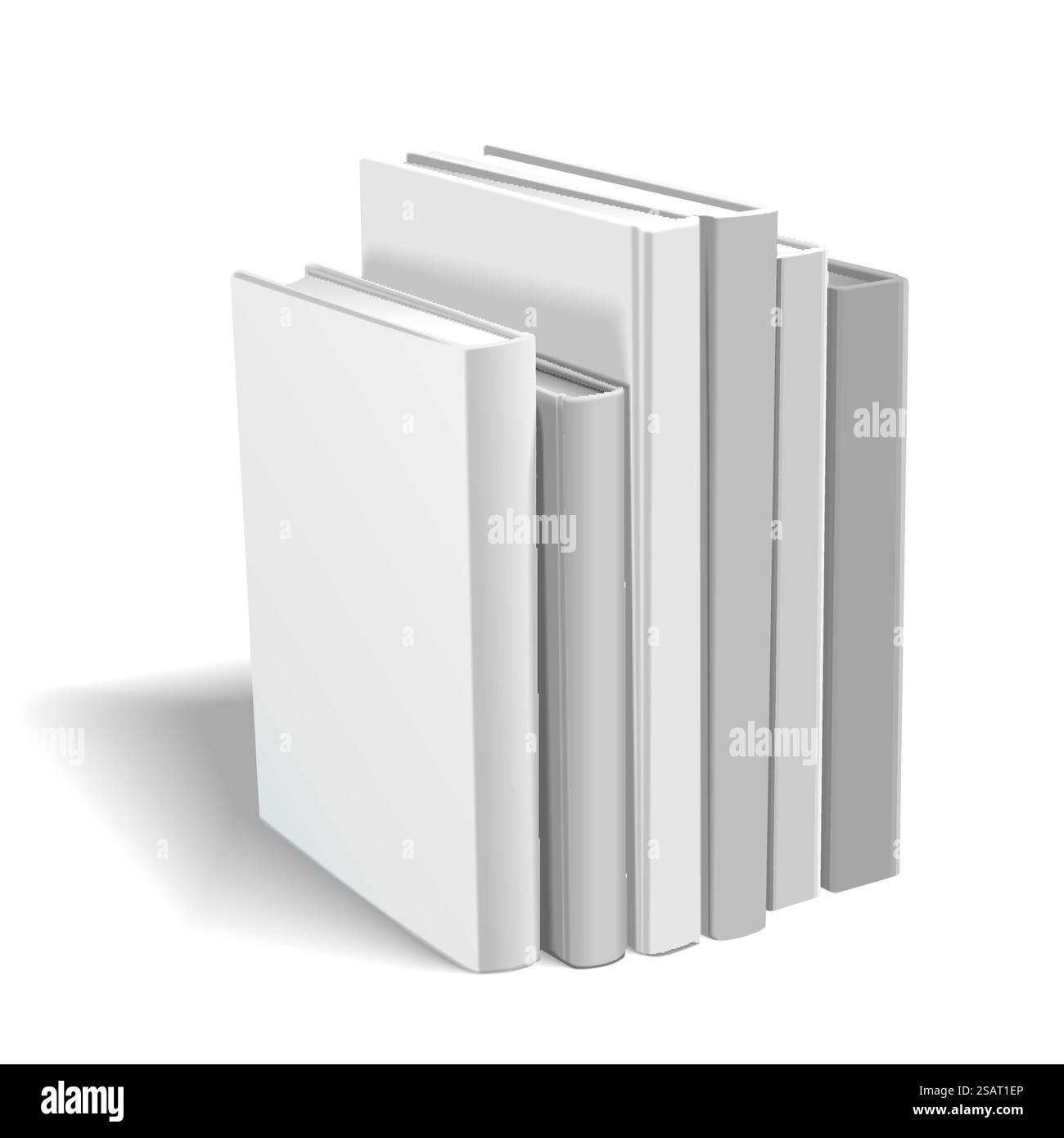 libri vuoti con copertina rigida isolati su sfondo bianco. libri vuoti Illustrazione Vettoriale