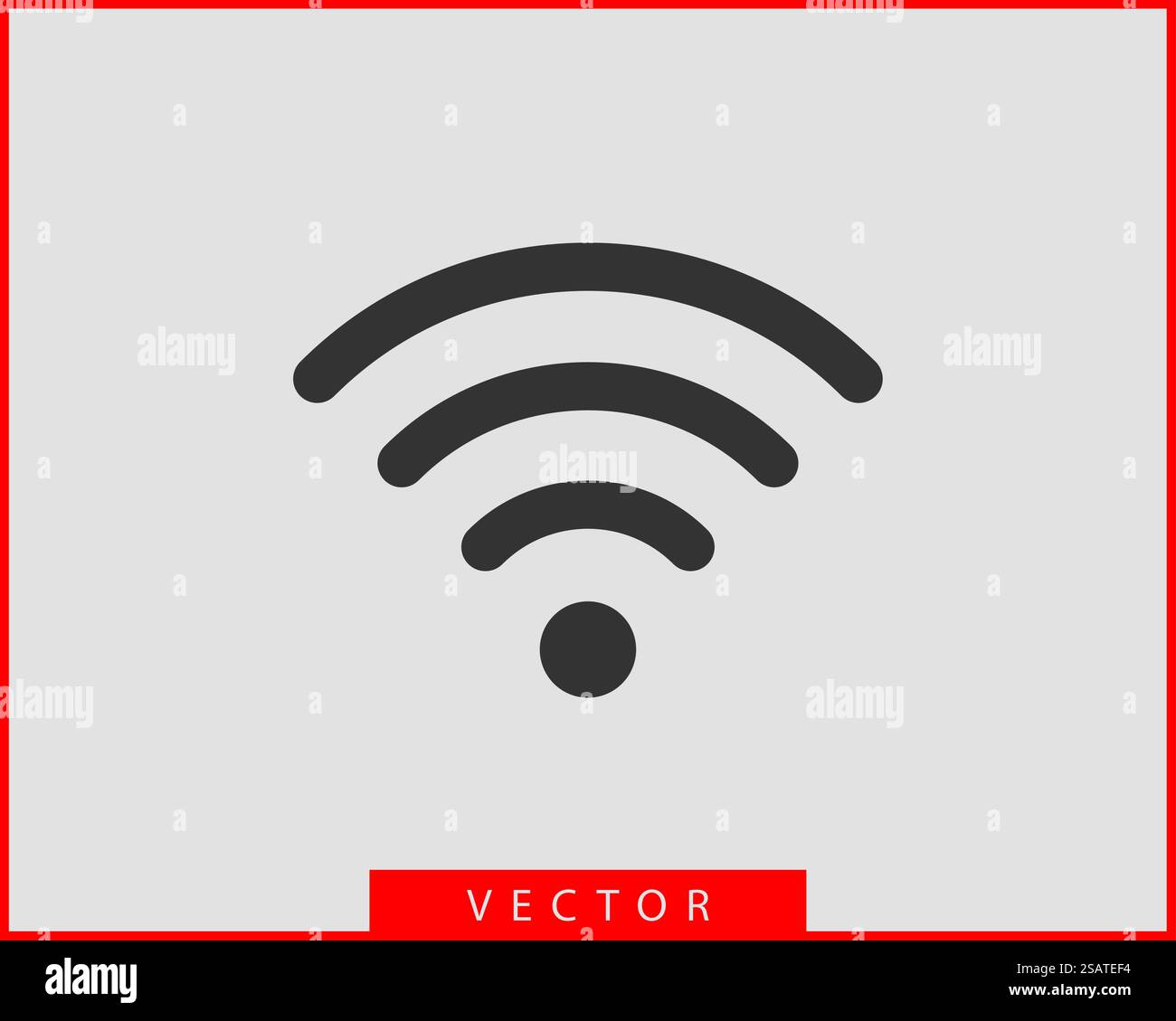 Free WI FI icon. Zona di connessione wifi simbolo del vettore. Le onde radio del segnale. Illustrazione Vettoriale