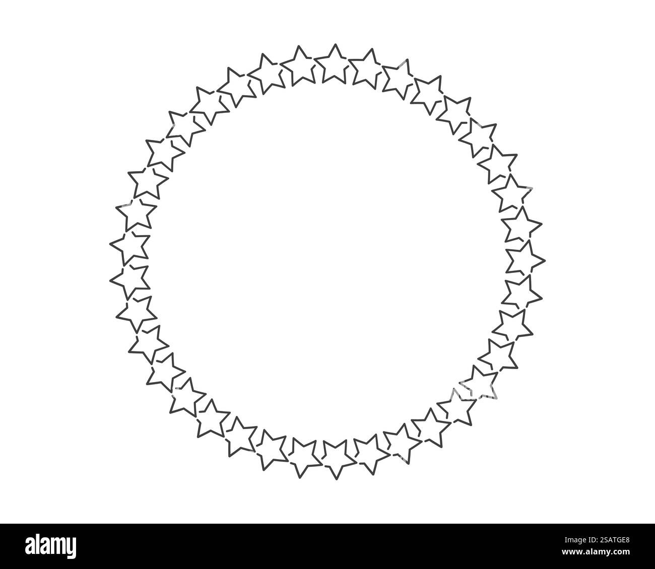 Avvia cornice decorativa in vettoriale. Stelle bordo arrotondato astratto. Premio Circle Starry. Avvia cornice decorativa in vettoriale. Stelle bordo arrotondato astratto. Illustrazione Vettoriale