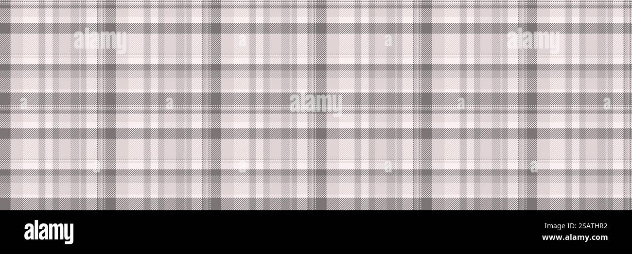 Tessuto professionale in tartan a quadri, sfondo a quadri senza cuciture per il ritorno a scuola. Tessuto indiano texture vettoriale in grigio e bianco. Illustrazione Vettoriale