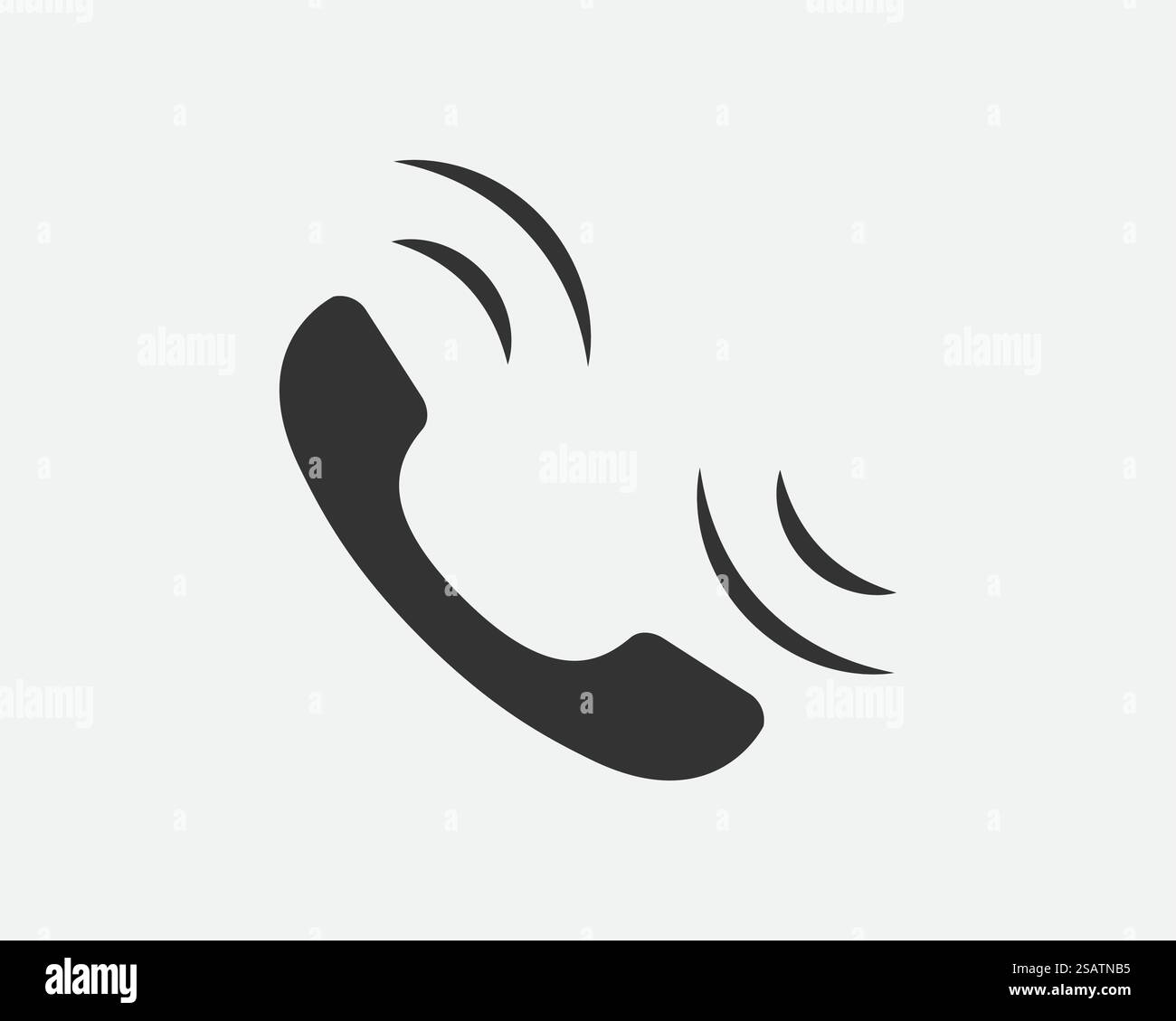 Icona del telefono illustrazione vettoriale. Call center app. Le icone del telefono alla moda stile piatto. Contattaci la linea silhouette. Illustrazione Vettoriale