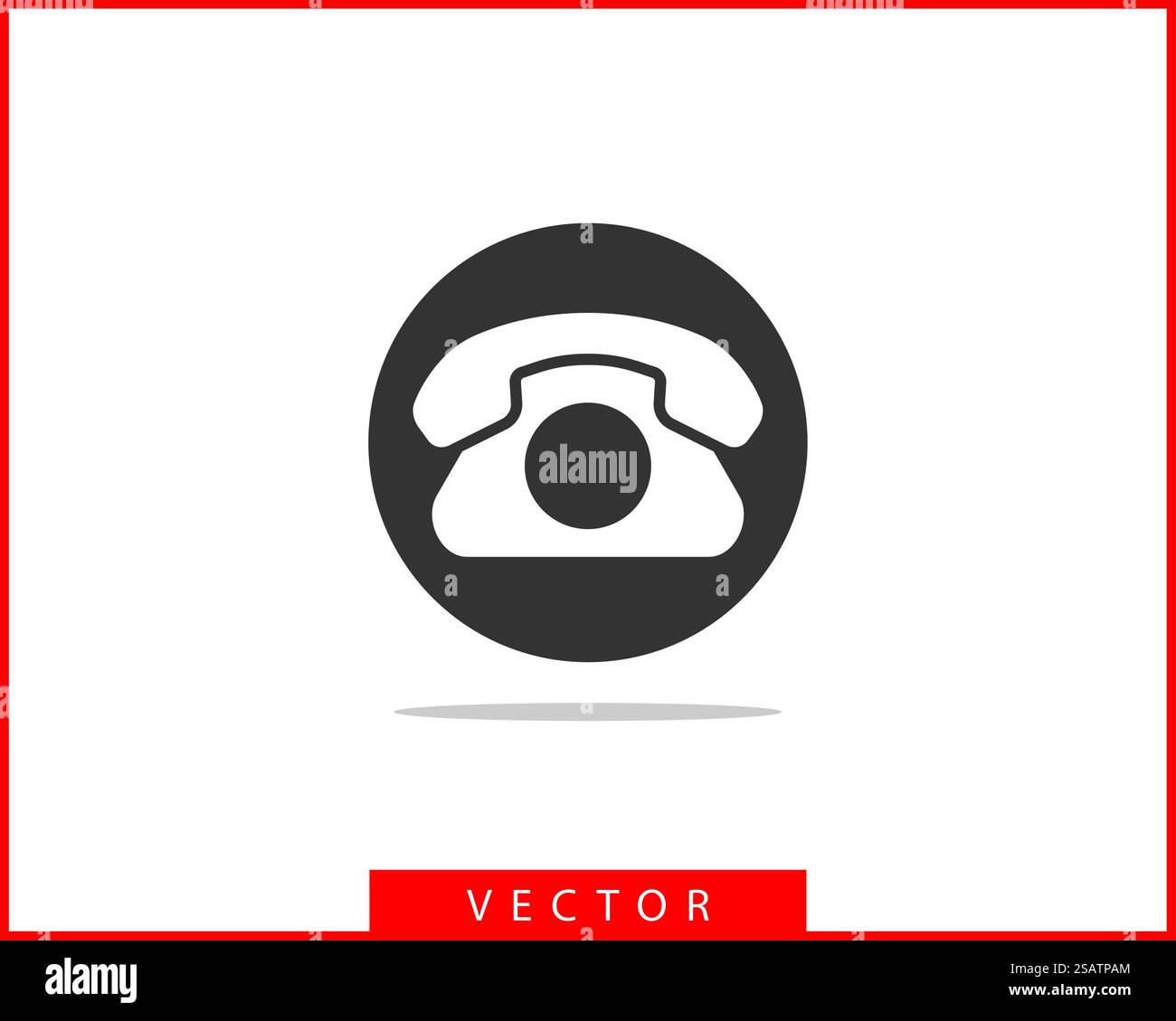 Icona del telefono illustrazione vettoriale. Call center app. Le icone del telefono alla moda stile piatto. Contattaci la linea silhouette. Illustrazione Vettoriale