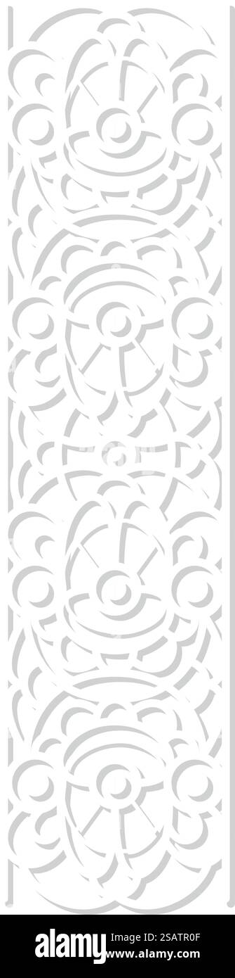 Bordo ornamentale in pizzo. Motivo bianco senza cuciture verticale. Illustrazione vettoriale. Bordo ornamentale in pizzo. Motivo bianco senza cuciture verticale Illustrazione Vettoriale