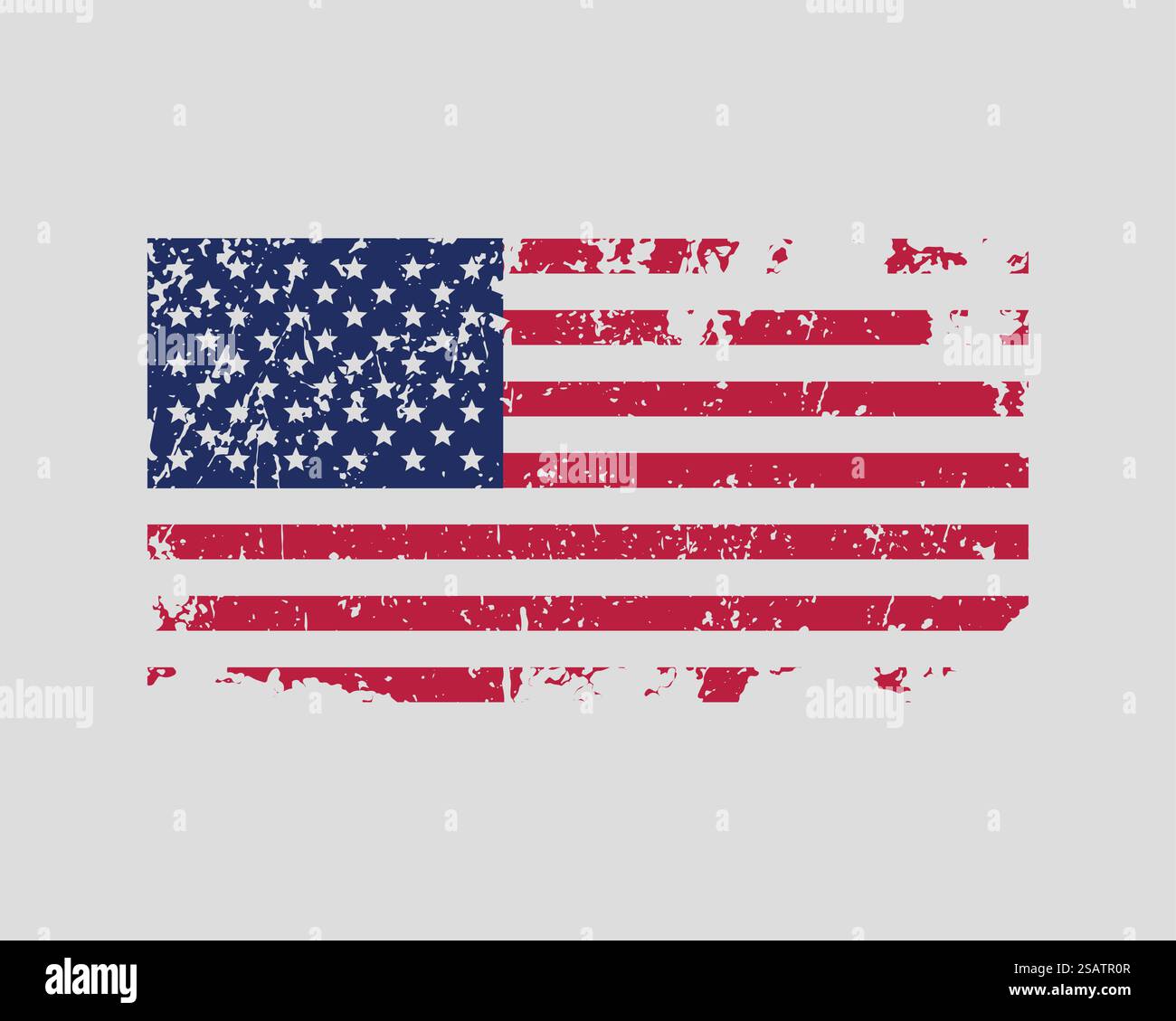 Vettore di bandiera USA. Simbolo degli Stati Uniti d'America di stile moderno. Elemento di disegno americano del banner. Illustrazione Vettoriale