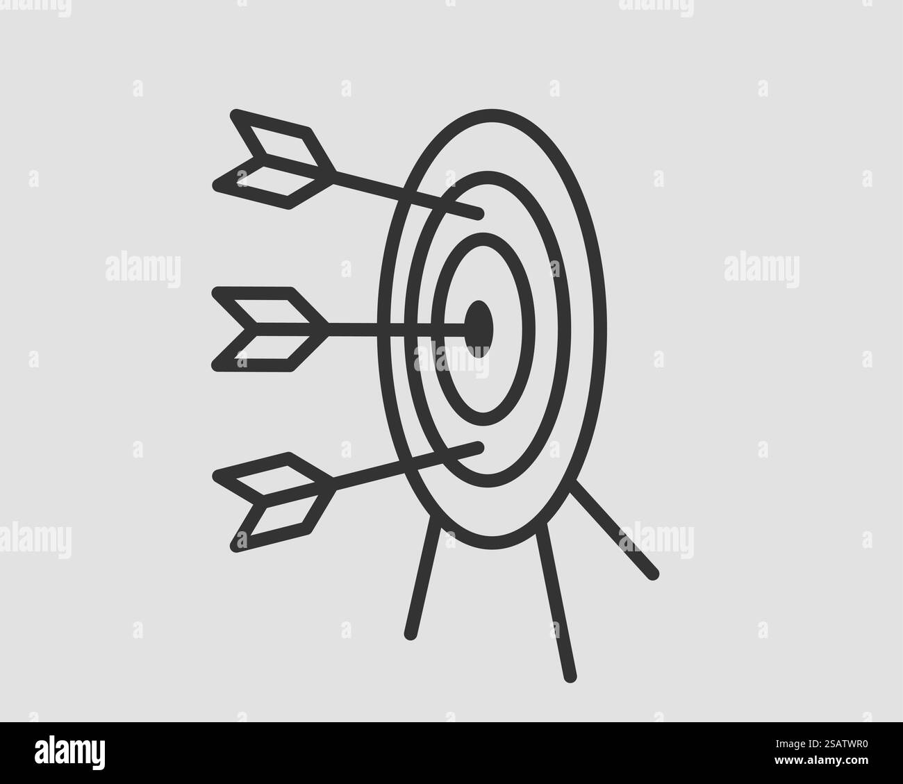 Icona di destinazione vettore. Freccette scheda con freccia isolato. Illustrazione Vettoriale