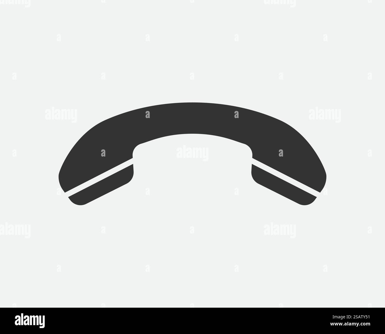 Icona del telefono illustrazione vettoriale. Call center app. Le icone del telefono alla moda stile piatto. Contattaci la linea silhouette. Illustrazione Vettoriale