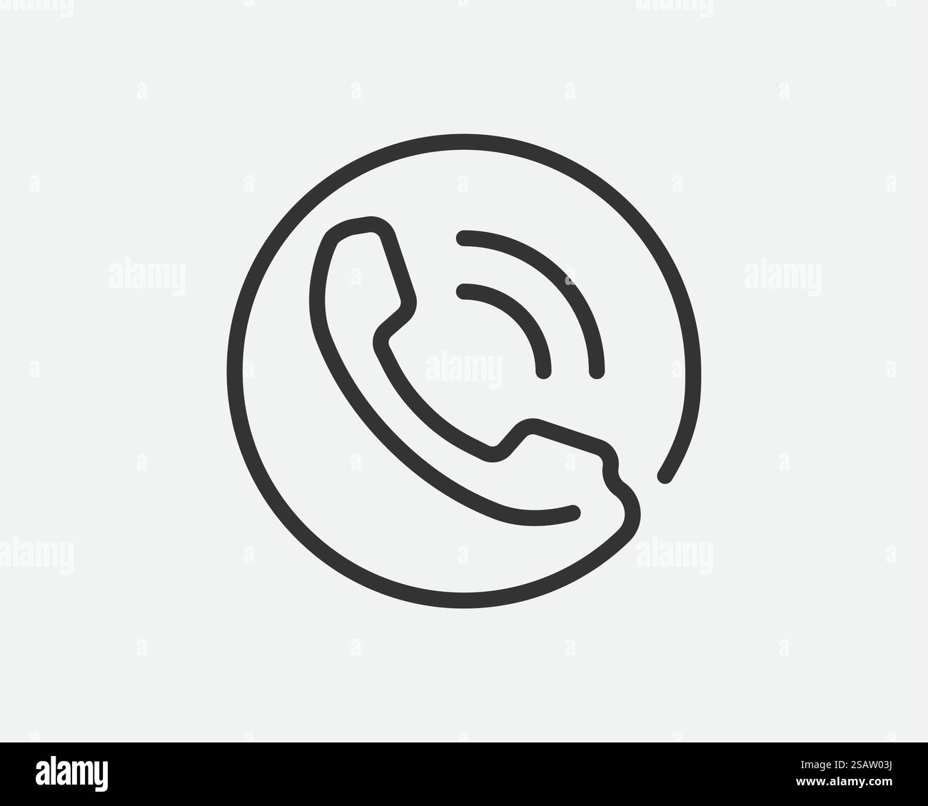 Icona del telefono illustrazione vettoriale. Call center app. Le icone del telefono alla moda stile piatto. Contattaci la linea silhouette. Illustrazione Vettoriale