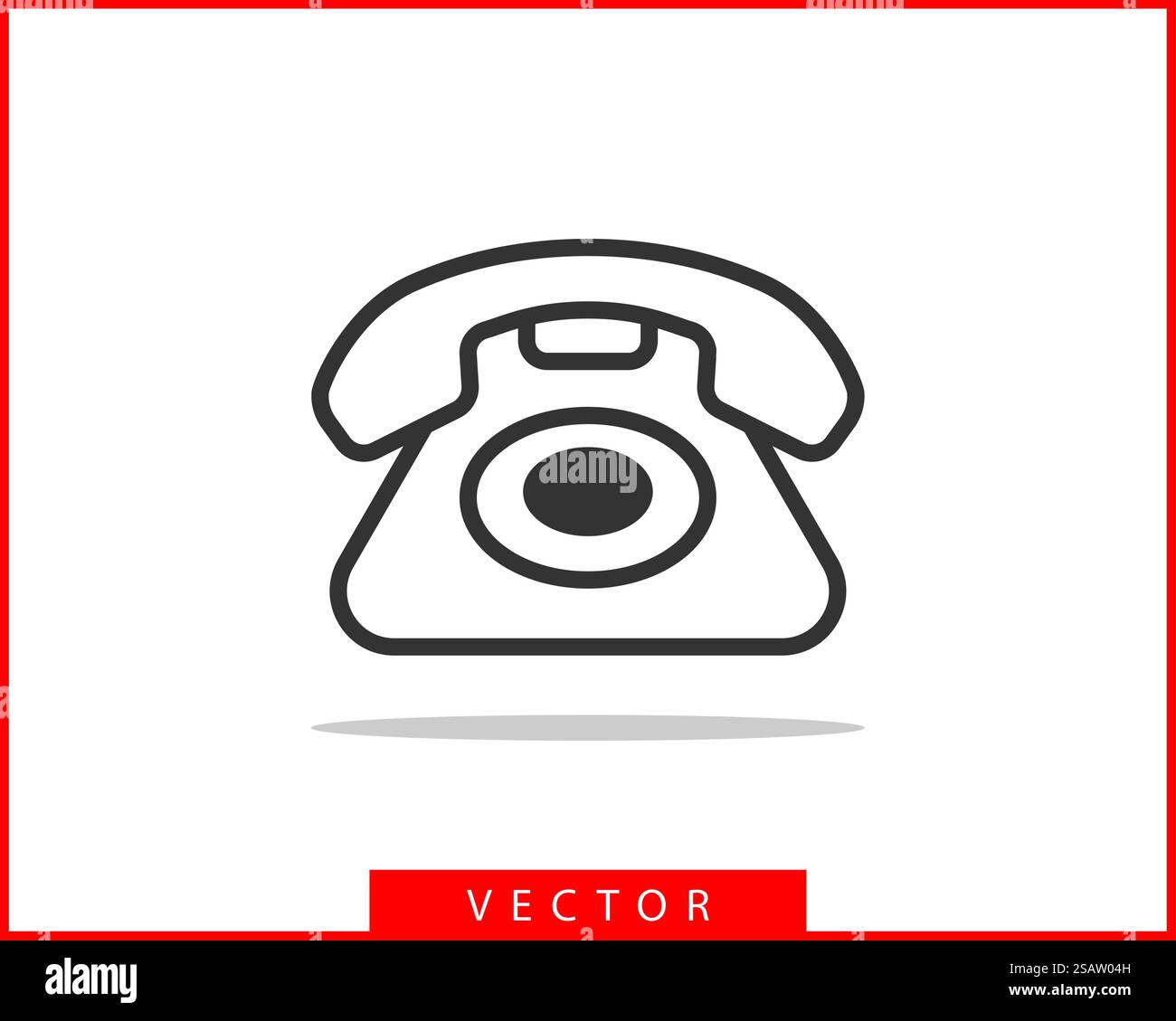Icona del telefono illustrazione vettoriale. Call center app. Le icone del telefono alla moda stile piatto. Contattaci la linea silhouette. Illustrazione Vettoriale