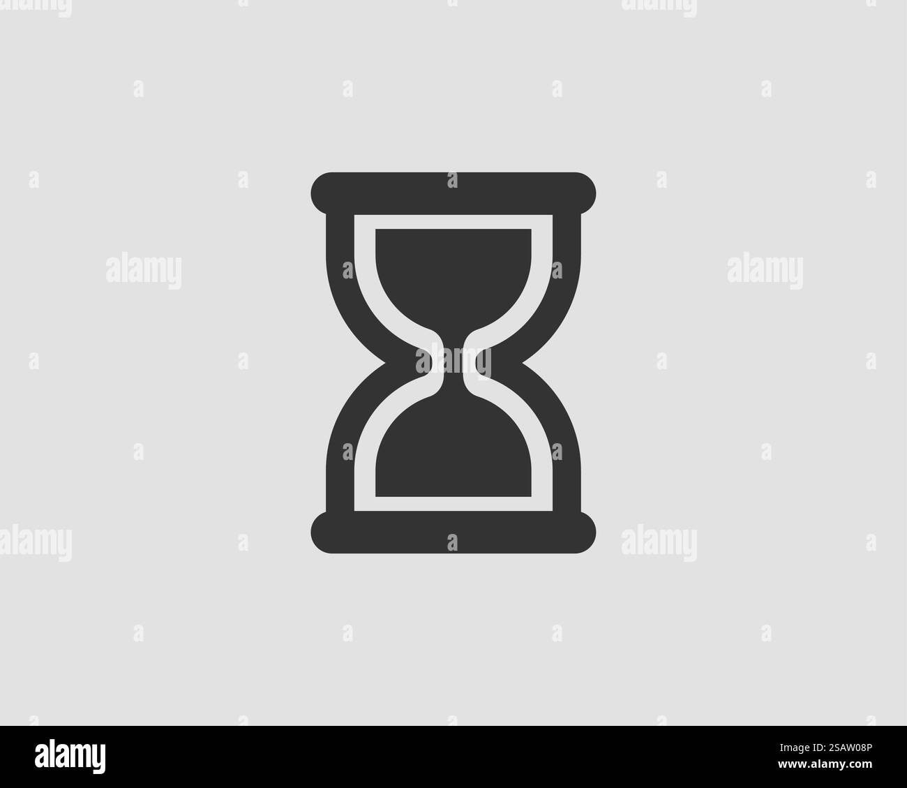 L'icona della clessidra design piatto. Sabbia vettore di vetro. Concetto di tempo. Illustrazione Vettoriale