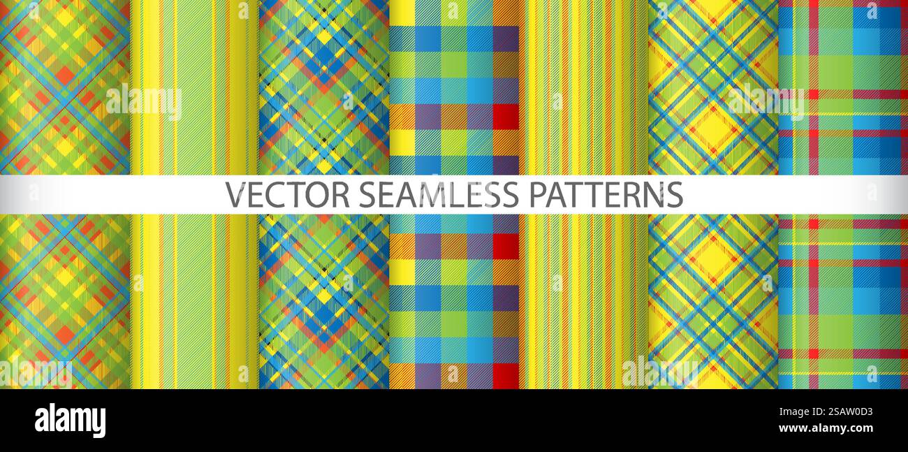 Impostare lo sfondo della ripetizione vettoriale. Tanna dalla texture senza cuciture. Collezione di tessuti a quadri in tessuto. Illustrazione Vettoriale