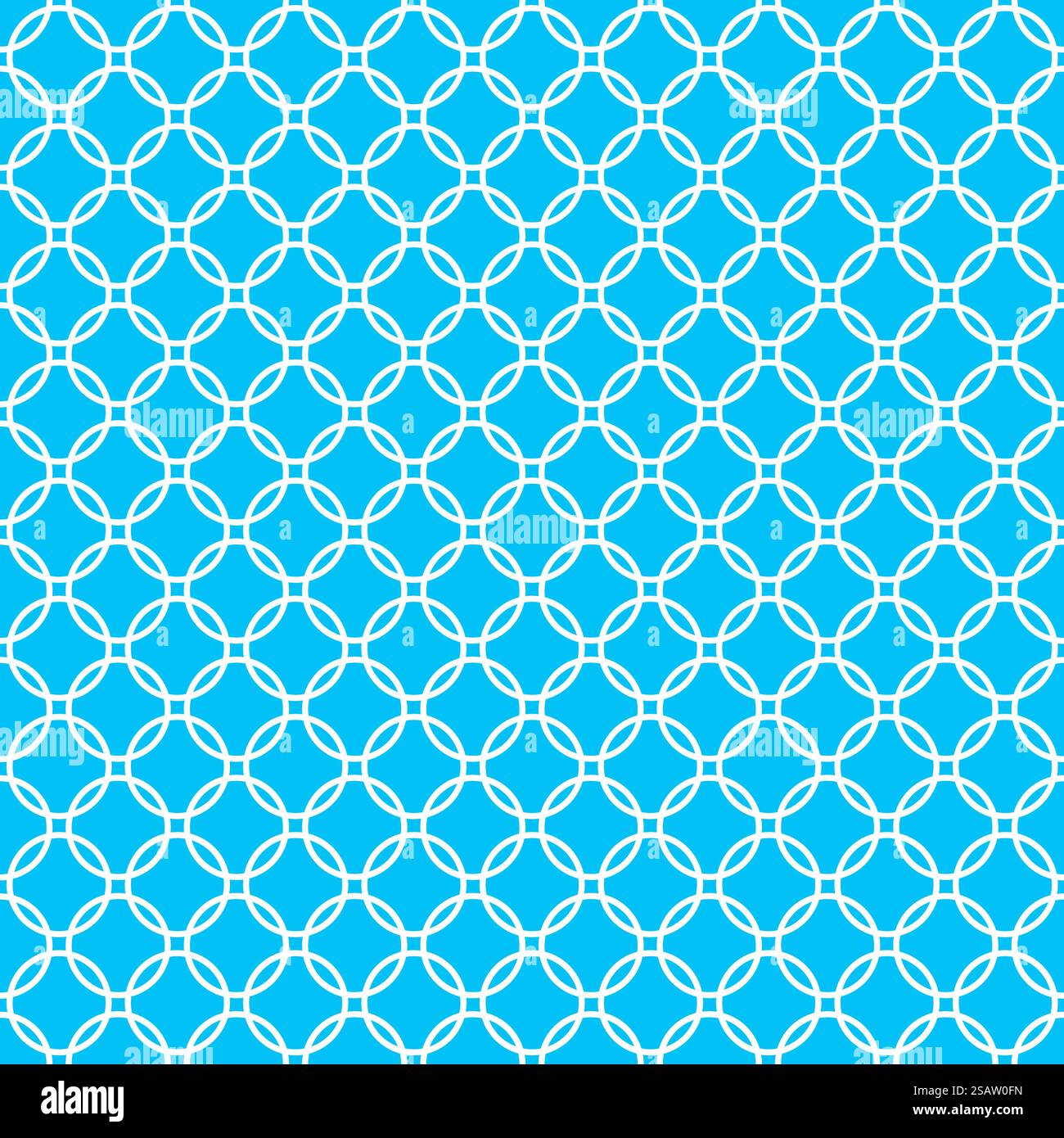 tessuto di sfondo blu con cerchi incrociati bianchi motivo senza cuciture. illustrazione vettoriale. tessuto di sfondo blu con cerchi incrociati bianchi motivo senza cuciture Illustrazione Vettoriale