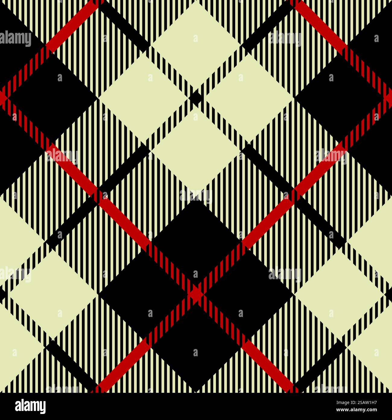 trama in tessuto nero e beige motivo diagonale immagine vettoriale senza cuciture. tessuto nero e beige motivo diagonale senza cuciture Illustrazione Vettoriale