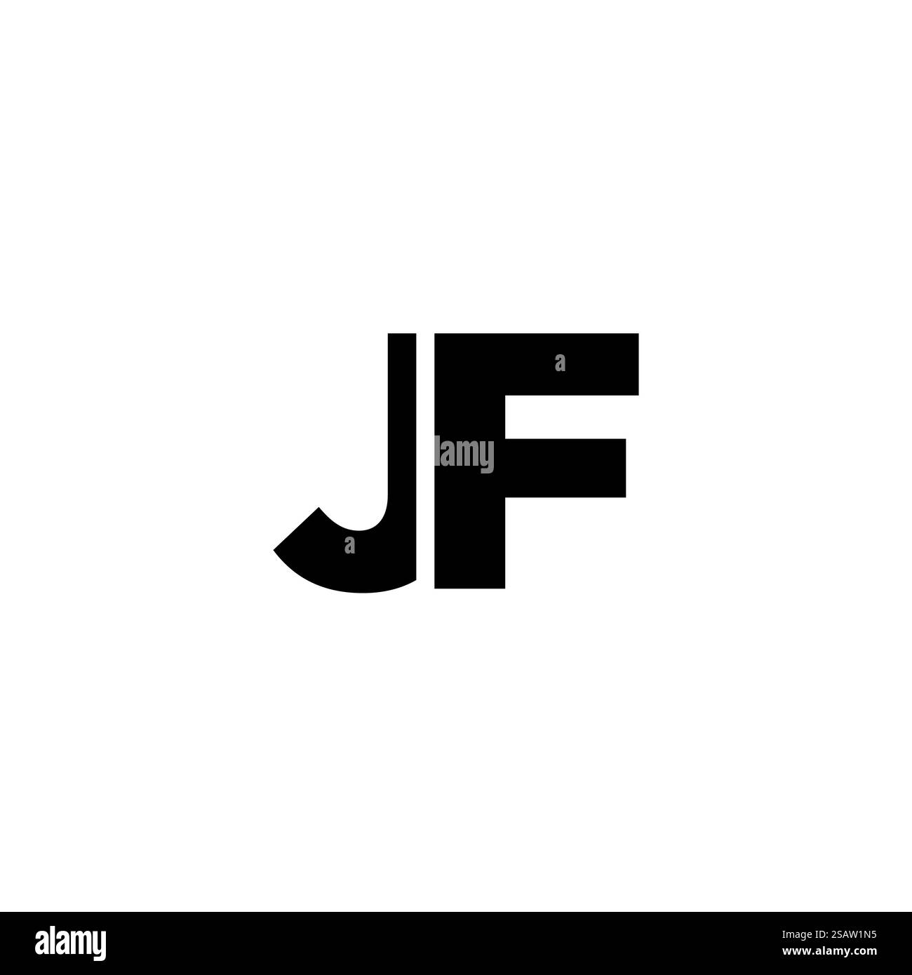 Modello di design Letter J e F, JF con logo alla moda. Logotipo minimo basato su un monogramma iniziale per l'identità dell'azienda. Illustrazione Vettoriale