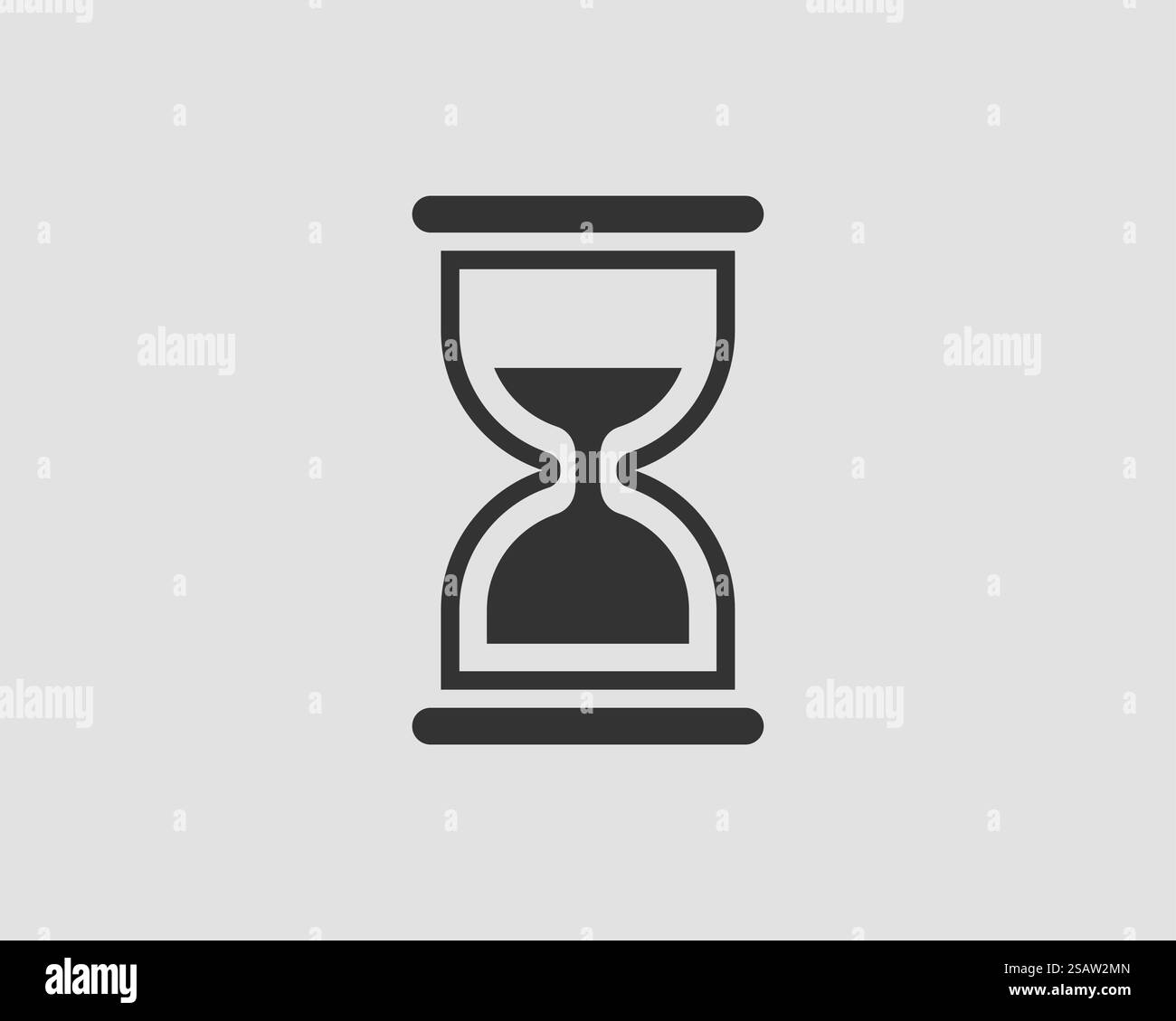 L'icona della clessidra design piatto. Sabbia vettore di vetro. Concetto di tempo. Illustrazione Vettoriale